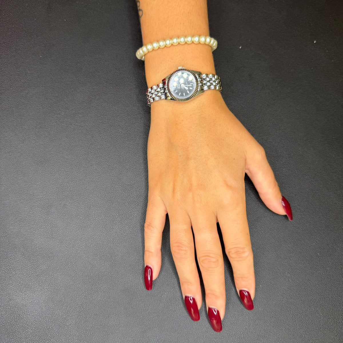 Orologio Gold e Bracciale Perle - Acciaio - Silver/Gold