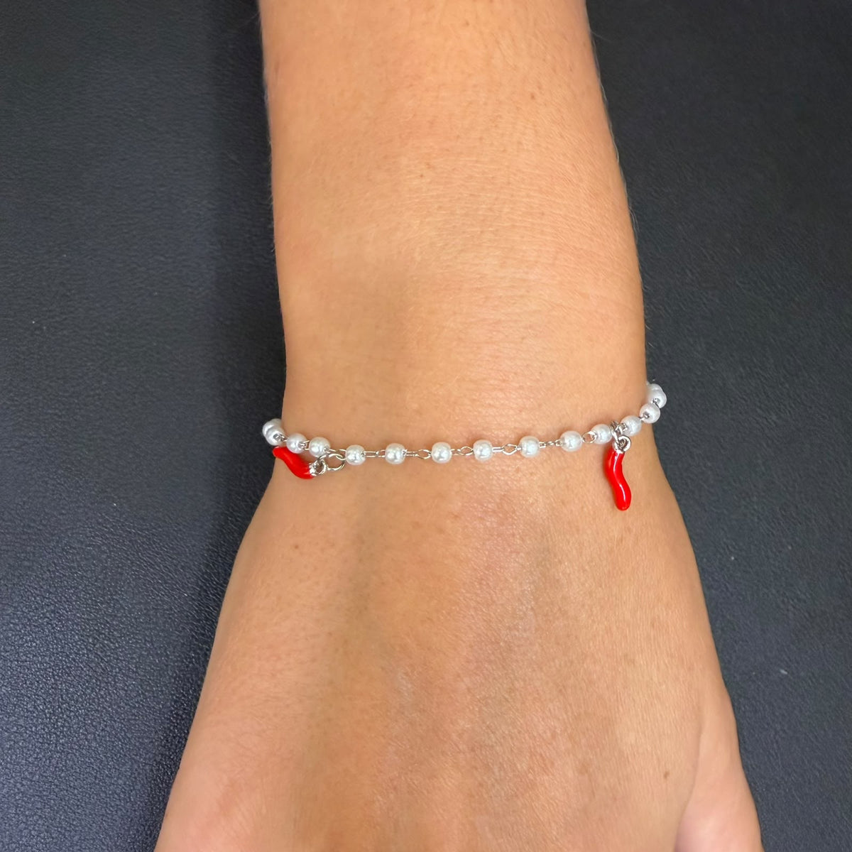 Bracciale Cornetti Perle - Acciaio - Silver/Gold