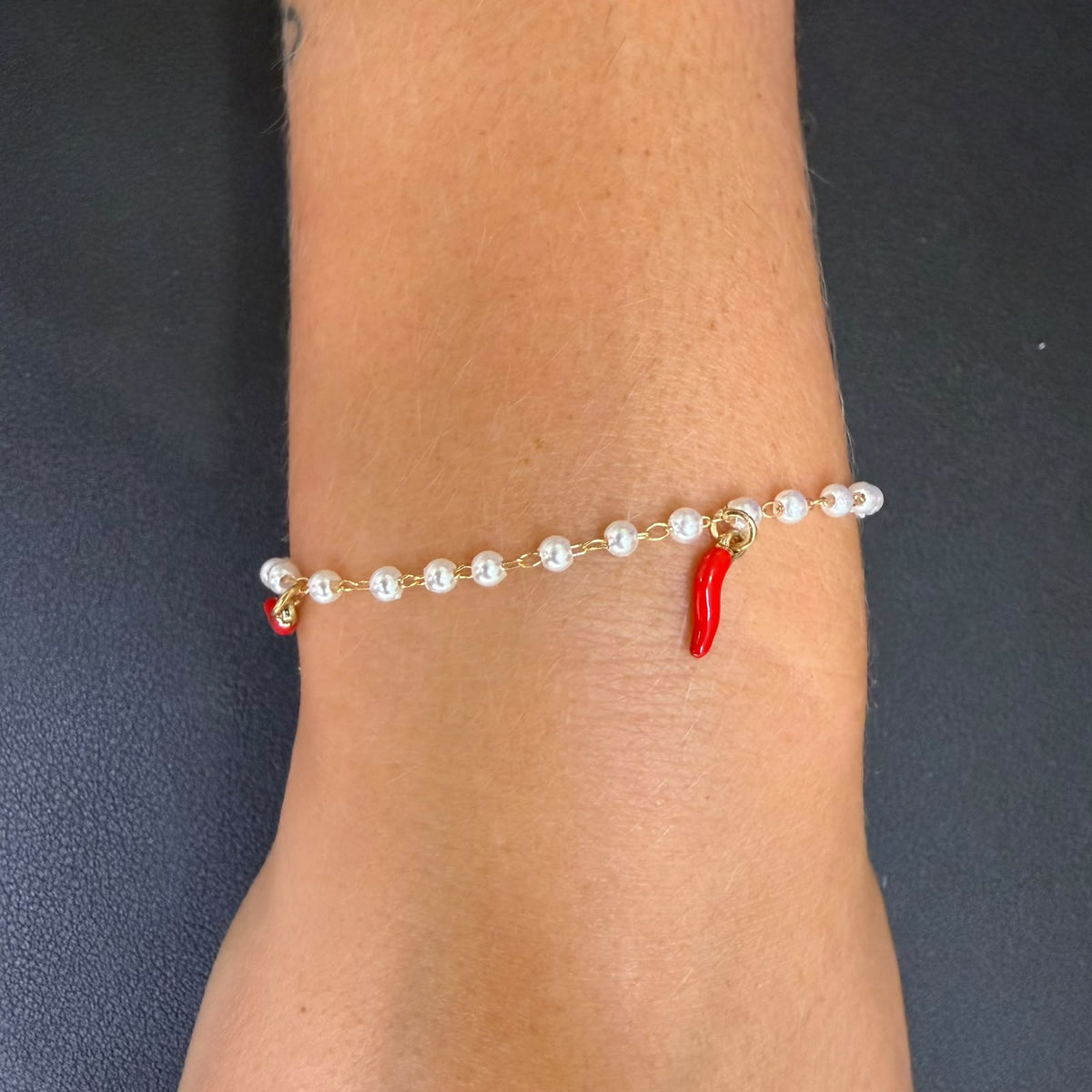 Bracciale Cornetti Perle - Acciaio - Silver/Gold