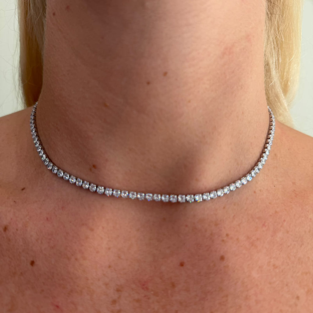 Collana Girocollo Tennis  - Acciaio - Silver/Gold