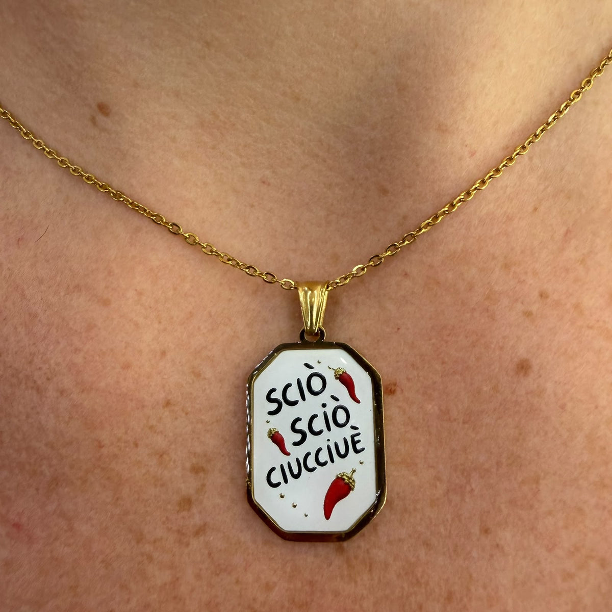 Collana "Sciò sciò Ciucciuè" - Acciao - Gold