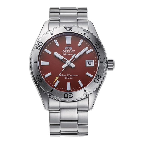 ORIENT – Mako Diver 40 RA-AC0Q09R – Analogico Automatico – Rosso & Bracciale Acciaio – Orologio Uomo