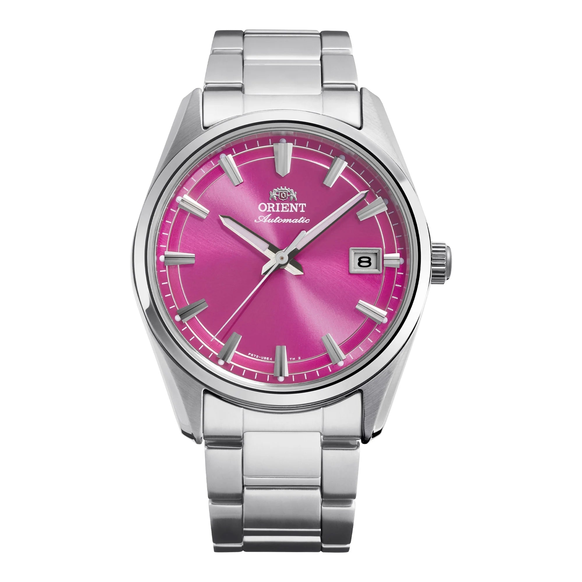 ORIENT – RA‑AC0R07P – Automatico – Quadrante Fucsia Corallo & Bracciale Acciaio – Orologio Uomo