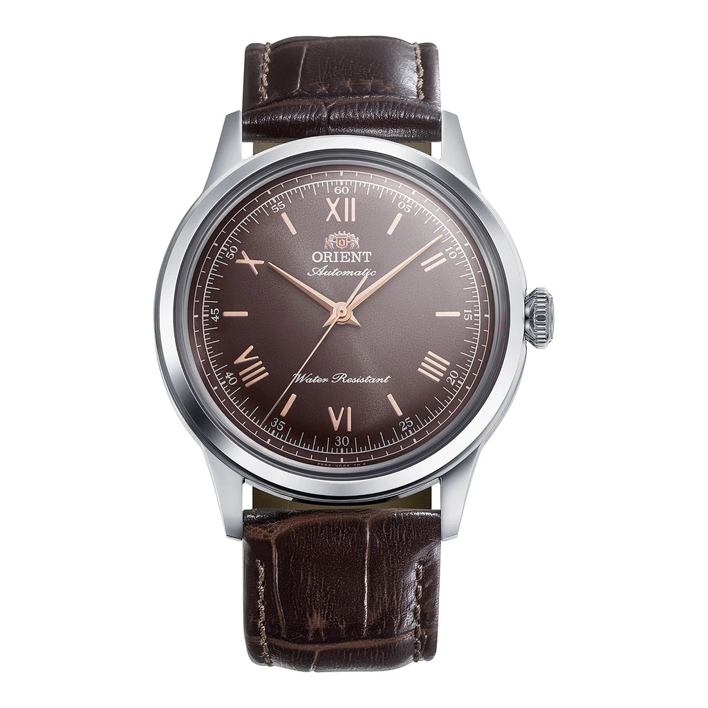 RA-ORIENT – RA‑BB0004Y – Automatico – Bambino 38 Roman – Quadrante Marrone Tabacco & Cinturino Pelle – Orologio Uomo