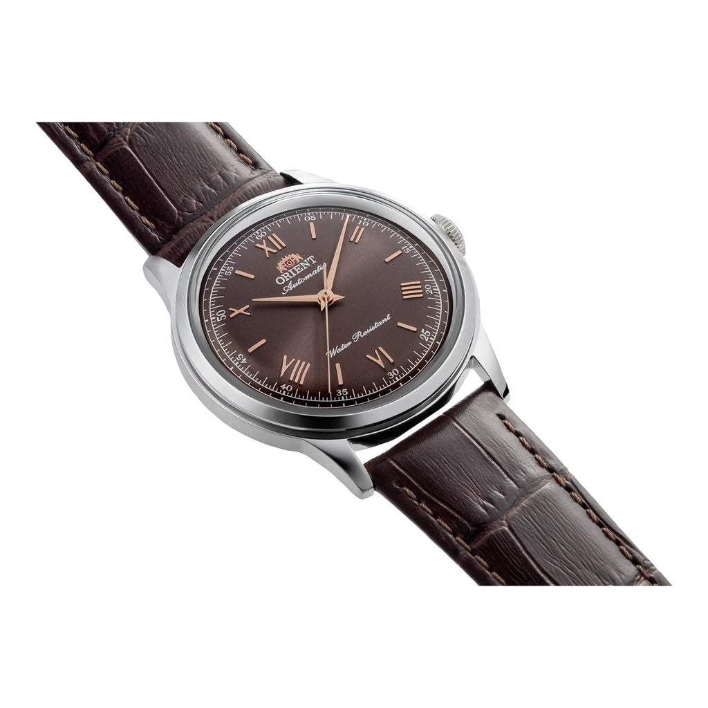 RA-ORIENT – RA‑BB0004Y – Automatico – Bambino 38 Roman – Quadrante Marrone Tabacco & Cinturino Pelle – Orologio Uomo