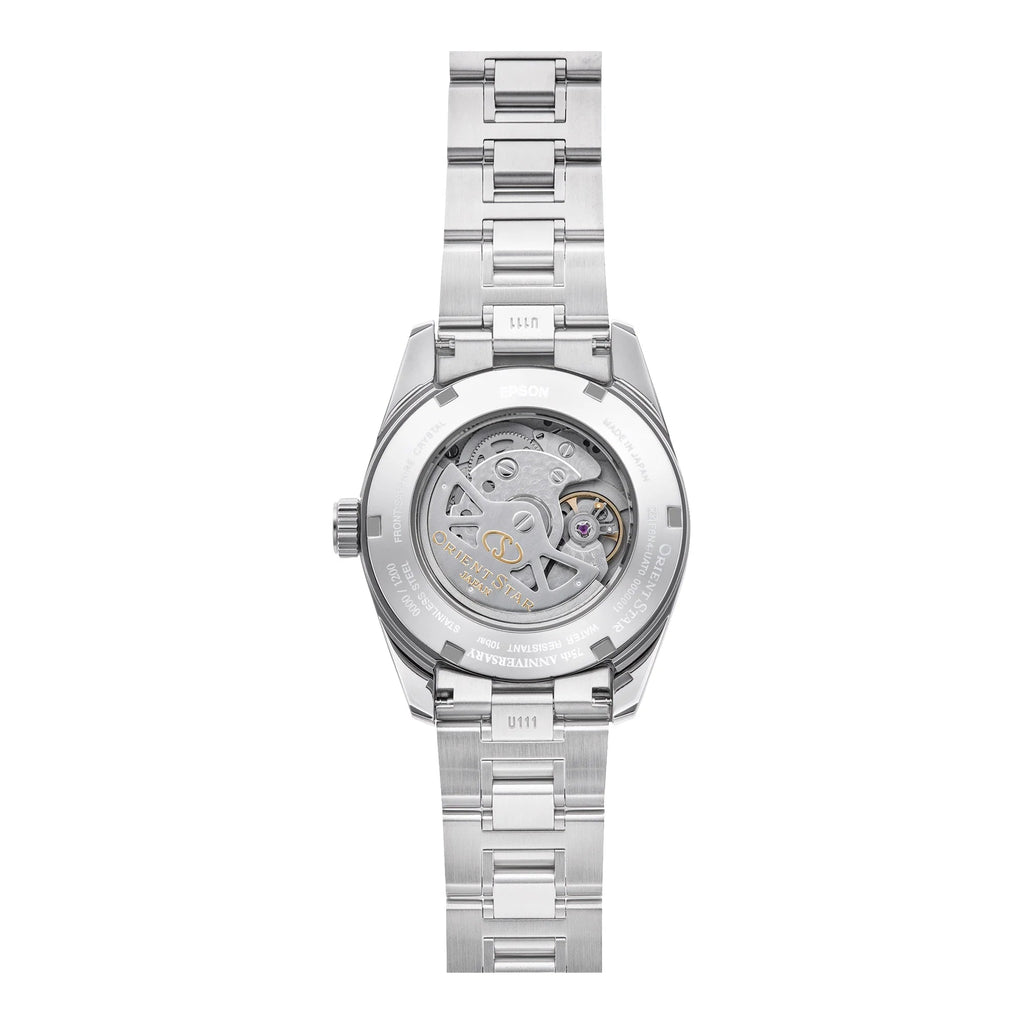 ORIENT STAR – RE‑AU0114E00B – Automatico – Edizione Limitata 75° Anniversario – Quadrante Blu Aurora & Bracciale Acciaio – Orologio Uomo