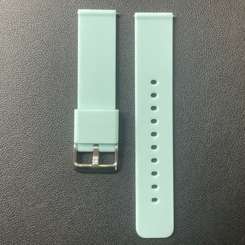 Cinturino in silicone con sgancio rapido, disponibile in vari colori, ansa 20/21 mm, ideale per uso sportivo e quotidiano.