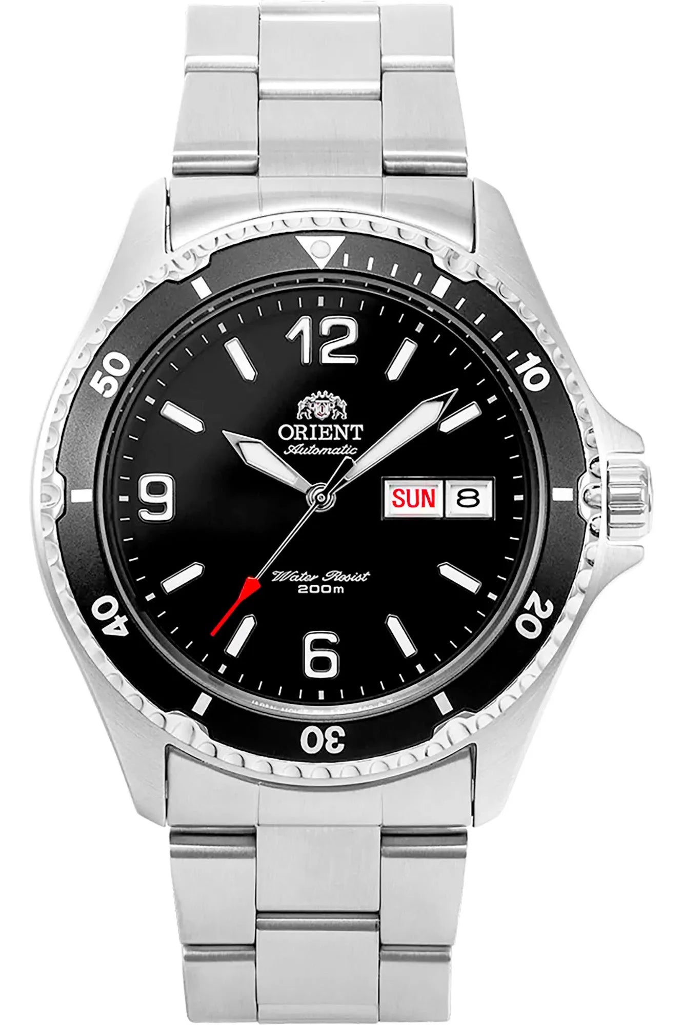 Orologio Orient Mako II AA02001B con quadrante nero e cinturino in acciaio inox