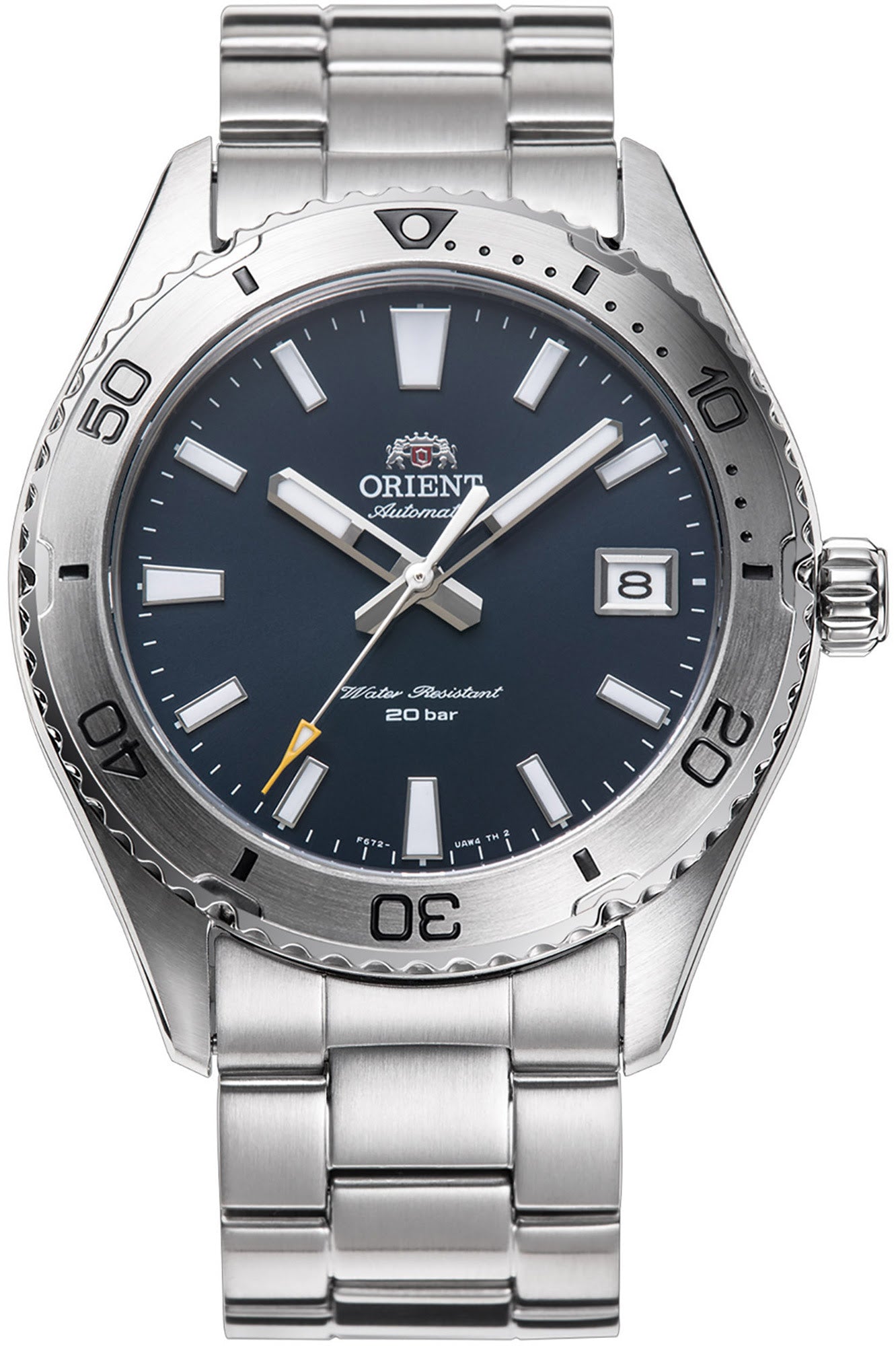 Orologio Orient Mako Diver 40 RA-AC0Q01B con quadrante blu notte e bracciale in acciaio inox