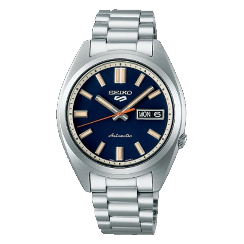Orologio Seiko SRPK87K1 da uomo con quadrante blu e bracciale in acciaio, movimento automatico.