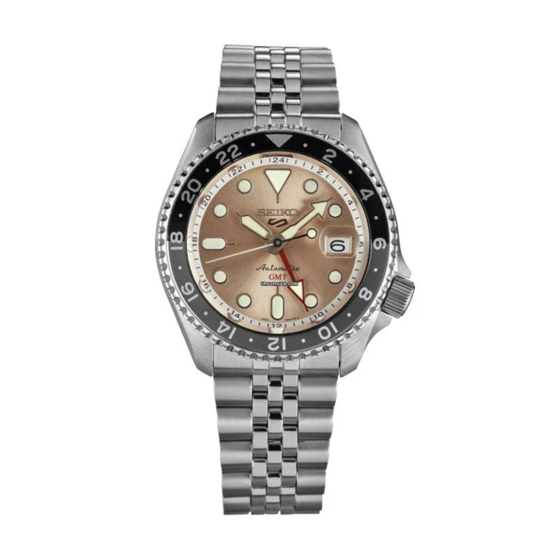 Orologio Seiko SSK043K1 GMT Slam Dunk Limited Edition con quadrante champagne/rame, vista frontale.